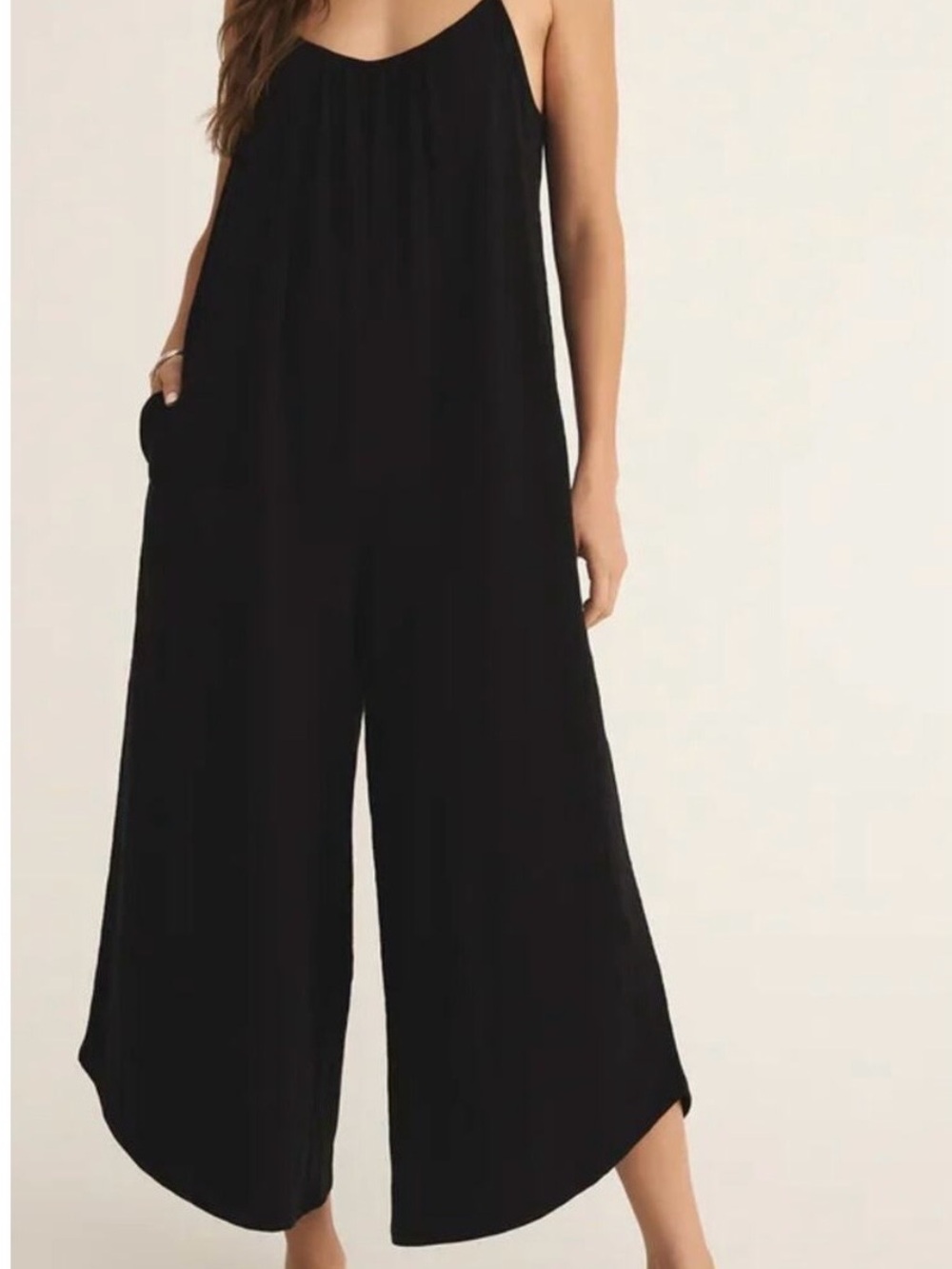 Z Supply Black Spaghetti strap Wide Leg Jumpsuit